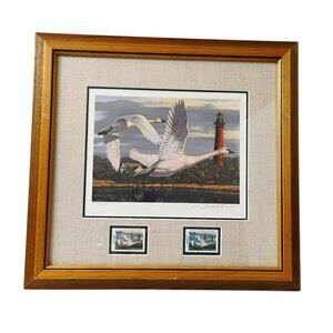 Bruce Miller 1993 North Carolina Waterfowl Stamp Print Framed Signed Limited Edi